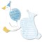 Big Dot of Happiness One Silly Goose Blue Invitations with Envelopes, You're Invited Boy 1st Birthday Party Fill-In Invitation Flat Cards - Set of 12